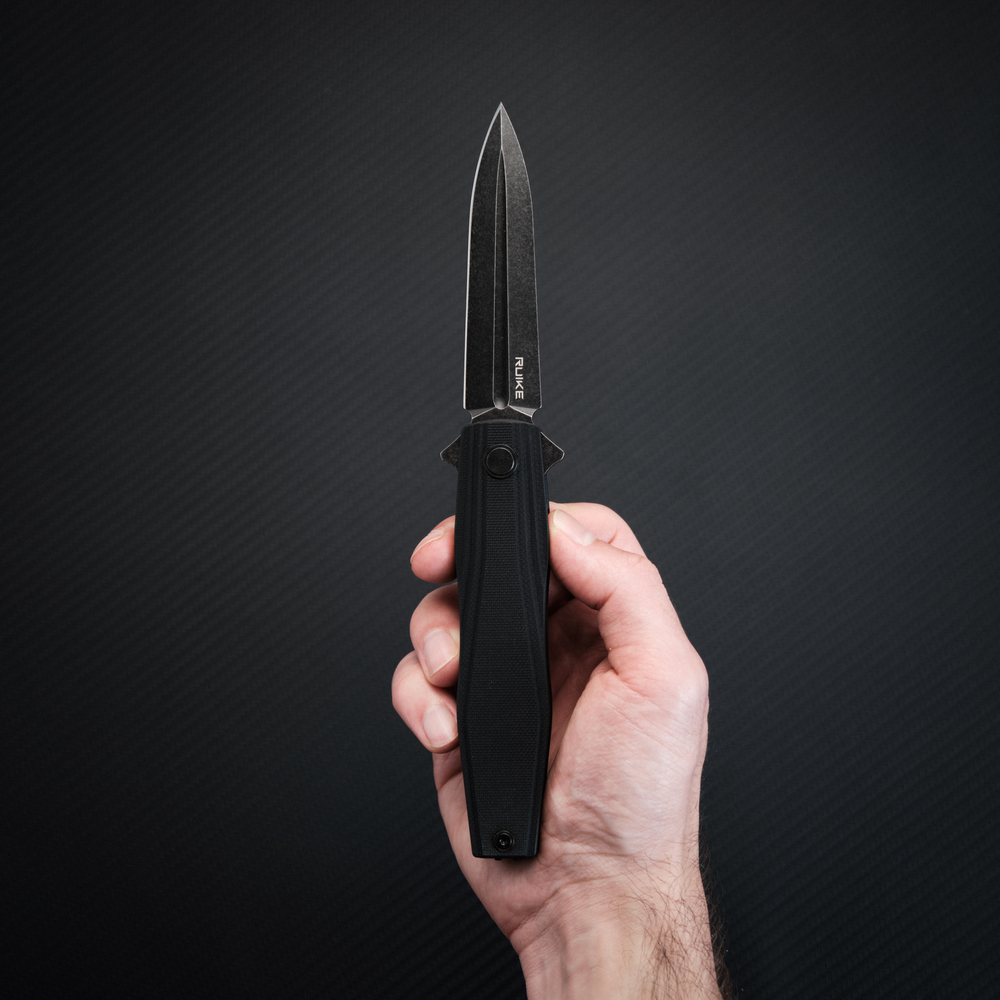 Нож складной туристический Ruike P188-B, (9.1 см) D2 / G10 черный